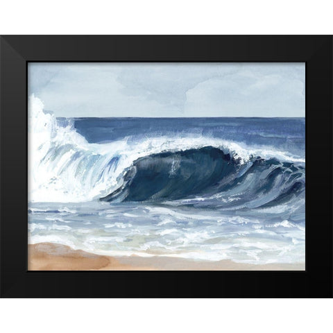 Surf Spray II Black Modern Wood Framed Art Print by Barnes, Victoria