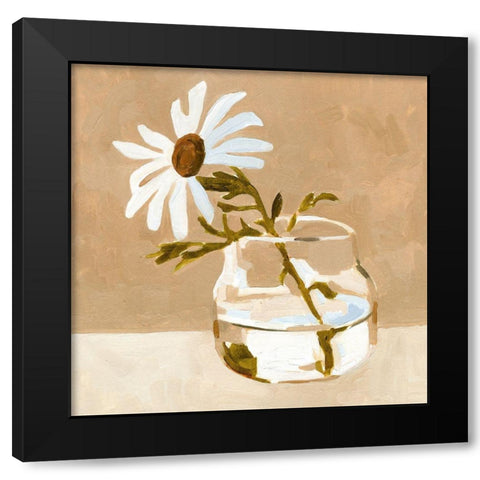 Solitary Daisy I Black Modern Wood Framed Art Print by Caroline, Emma