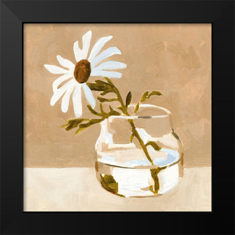 Solitary Daisy I Black Modern Wood Framed Art Print by Caroline, Emma