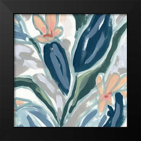 Expressive Garden II Black Modern Wood Framed Art Print by Vess, June Erica