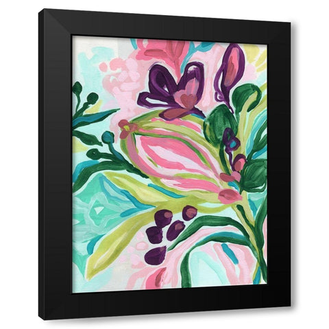 Tropic Expression I Black Modern Wood Framed Art Print by Vess, June Erica