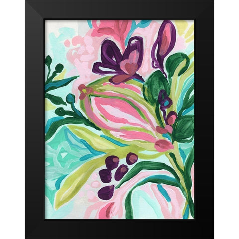 Tropic Expression I Black Modern Wood Framed Art Print by Vess, June Erica