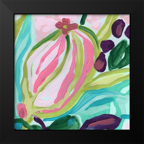 Tropic Expression VI Black Modern Wood Framed Art Print by Vess, June Erica