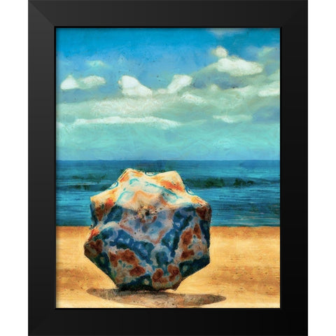 Beach Umbrella III Black Modern Wood Framed Art Print by Saunders, Alonzo
