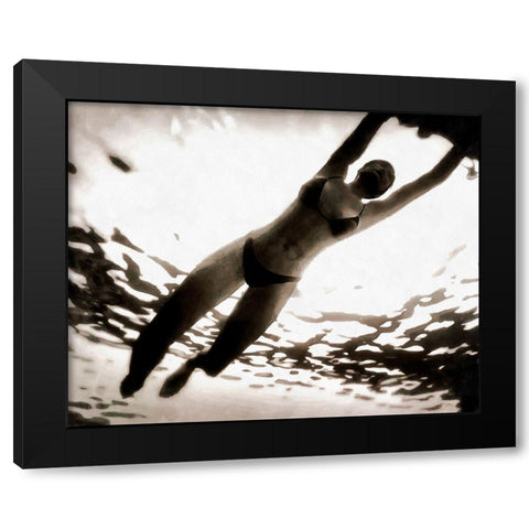 Evening Swim II Black Modern Wood Framed Art Print by Saunders, Alonzo