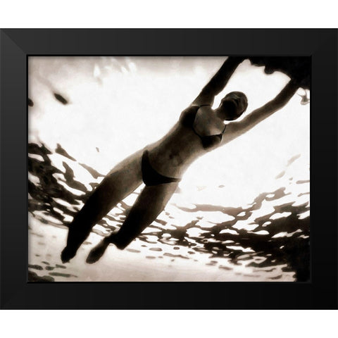 Evening Swim II Black Modern Wood Framed Art Print by Saunders, Alonzo