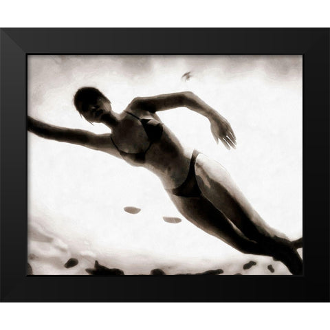 Evening Swim III Black Modern Wood Framed Art Print by Saunders, Alonzo