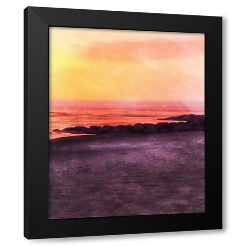 Beachland II Black Modern Wood Framed Art Print with Double Matting by Saunders, Alonzo