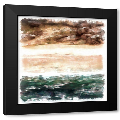 Beachside I Black Modern Wood Framed Art Print with Double Matting by Saunders, Alonzo