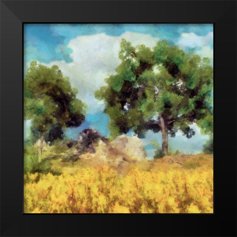 Mellow Yellow Landscape I Black Modern Wood Framed Art Print by Saunders, Alonzo