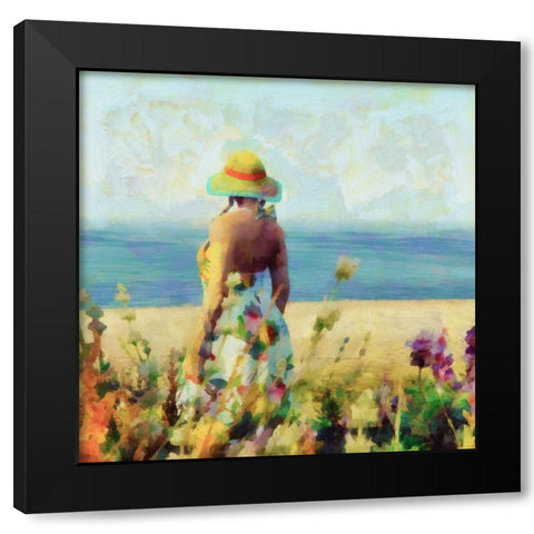 Morning Meadow Stroll I Black Modern Wood Framed Art Print by Saunders, Alonzo