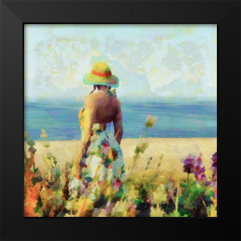 Morning Meadow Stroll I Black Modern Wood Framed Art Print by Saunders, Alonzo