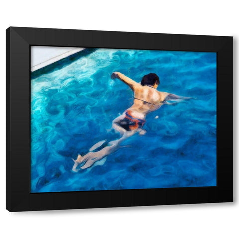 Morning Swimming II Black Modern Wood Framed Art Print with Double Matting by Saunders, Alonzo