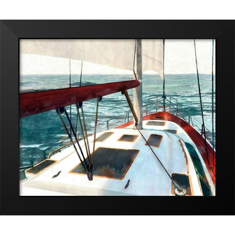 Sailing the Seas I Black Modern Wood Framed Art Print by Saunders, Alonzo