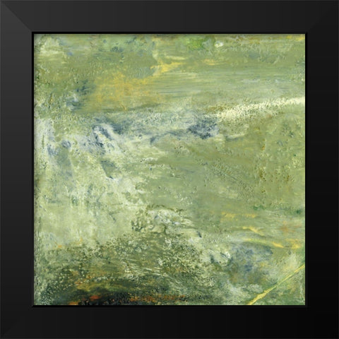 Encaustic Tile in Green VII Black Modern Wood Framed Art Print by Gordon, Sharon