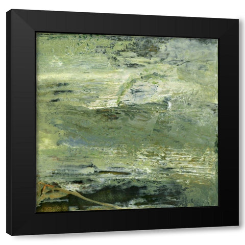 Encaustic Tile in Green VIII Black Modern Wood Framed Art Print by Gordon, Sharon