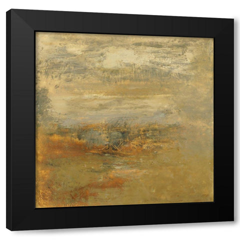 Encaustic Tile in Orange I Black Modern Wood Framed Art Print by Gordon, Sharon