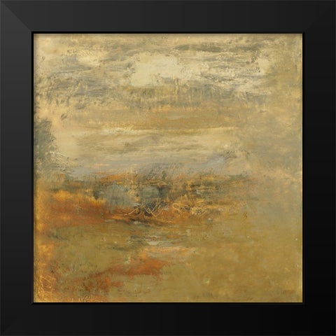 Encaustic Tile in Orange I Black Modern Wood Framed Art Print by Gordon, Sharon