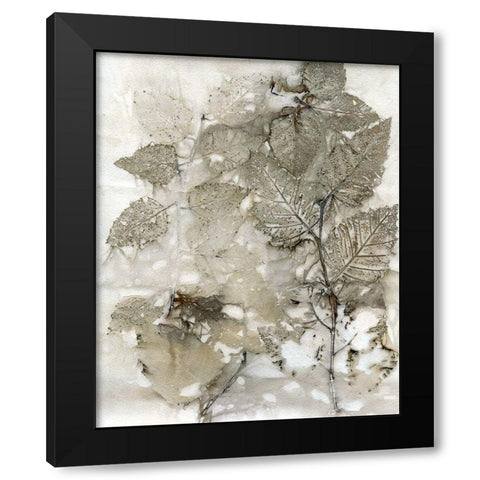 Custom Birch Leaves I Black Modern Wood Framed Art Print with Double Matting by Phillips, Kathryn