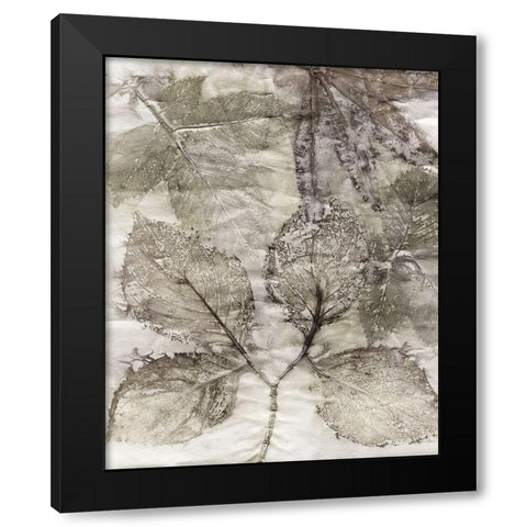 Custom Multi Leaves II Black Modern Wood Framed Art Print with Double Matting by Phillips, Kathryn