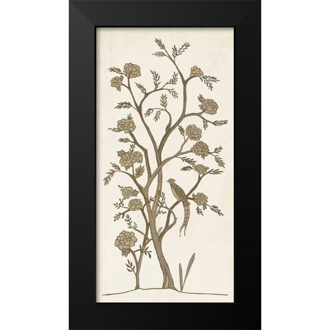 Custom Sepia Chinoiserie I Black Modern Wood Framed Art Print by Zarris, Chariklia