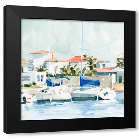 Beach Town Summer II Black Modern Wood Framed Art Print with Double Matting by Caroline, Emma