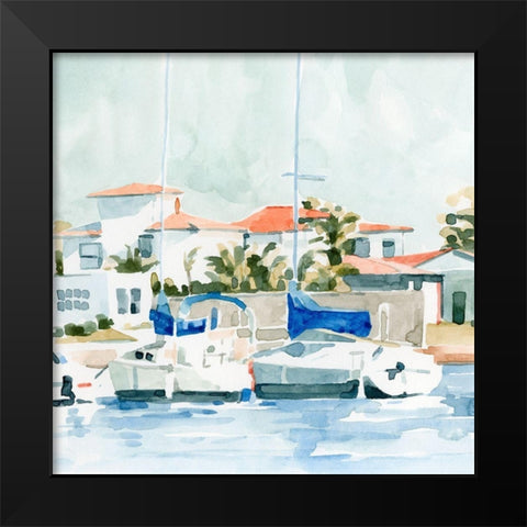 Beach Town Summer II Black Modern Wood Framed Art Print by Caroline, Emma