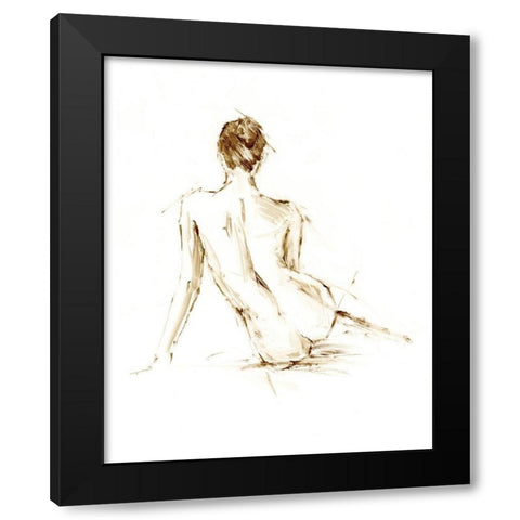 Drybrush Figure Study II Black Modern Wood Framed Art Print with Double Matting by Harper, Ethan