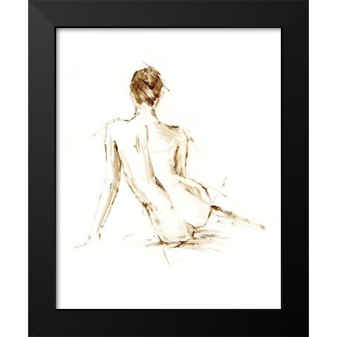Drybrush Figure Study II Black Modern Wood Framed Art Print by Harper, Ethan