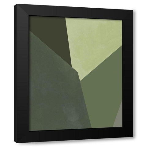 Sage Prism II Black Modern Wood Framed Art Print with Double Matting by Green, Jacob