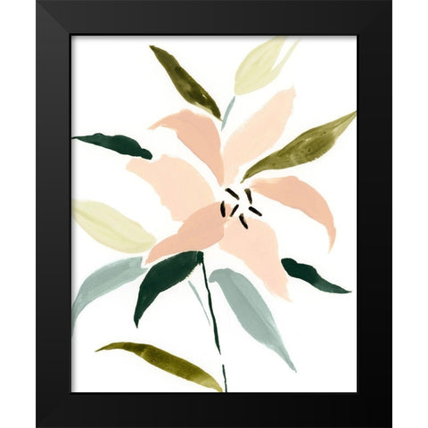 Lily Abstracted I Black Modern Wood Framed Art Print by Barnes, Victoria