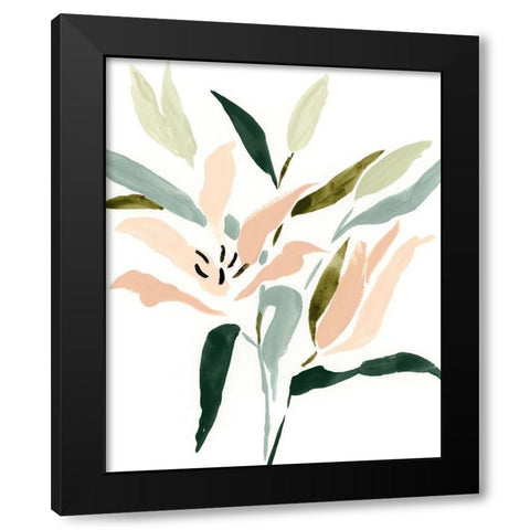 Lily Abstracted II Black Modern Wood Framed Art Print by Barnes, Victoria