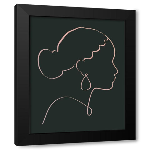 Minimal Cameo I Black Modern Wood Framed Art Print by Barnes, Victoria