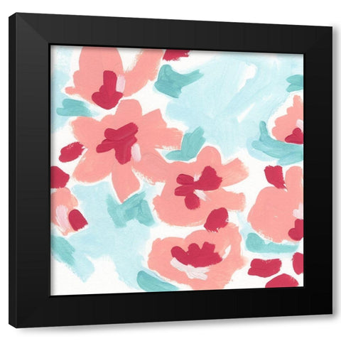 Cherry Blossom Pop I Black Modern Wood Framed Art Print with Double Matting by Vess, June Erica