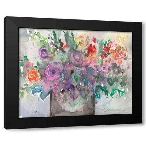 The Mixed Water Garden I Black Modern Wood Framed Art Print with Double Matting by Dixon, Samuel