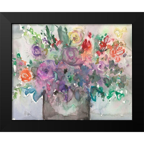 The Mixed Water Garden I Black Modern Wood Framed Art Print by Dixon, Samuel