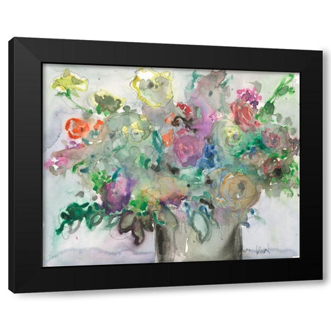 The Mixed Water Garden II Black Modern Wood Framed Art Print with Double Matting by Dixon, Samuel
