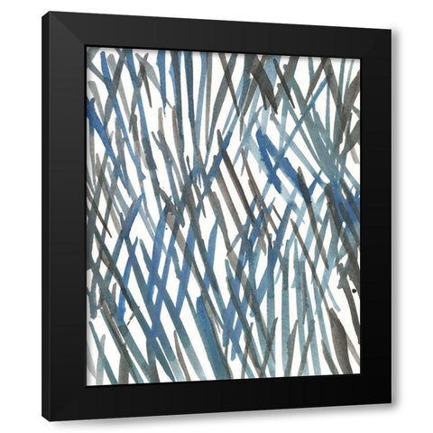 Blue Grass II Black Modern Wood Framed Art Print with Double Matting by Dixon, Samuel