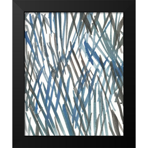 Blue Grass II Black Modern Wood Framed Art Print by Dixon, Samuel