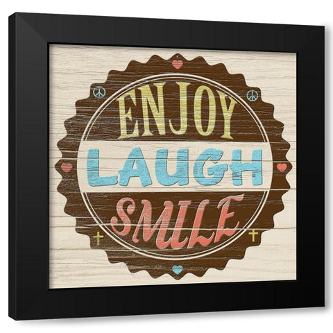 Seal of Laughter Black Modern Wood Framed Art Print with Double Matting by Saunders, Alonzo