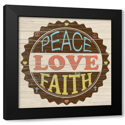 Seal of Love Black Modern Wood Framed Art Print by Saunders, Alonzo