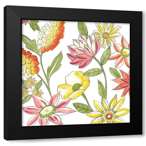 Bouquet Garden I Black Modern Wood Framed Art Print with Double Matting by Zarris, Chariklia