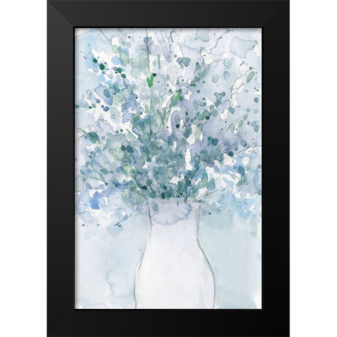 Powder Blue Arrangement in Vase I Black Modern Wood Framed Art Print by Dixon, Samuel