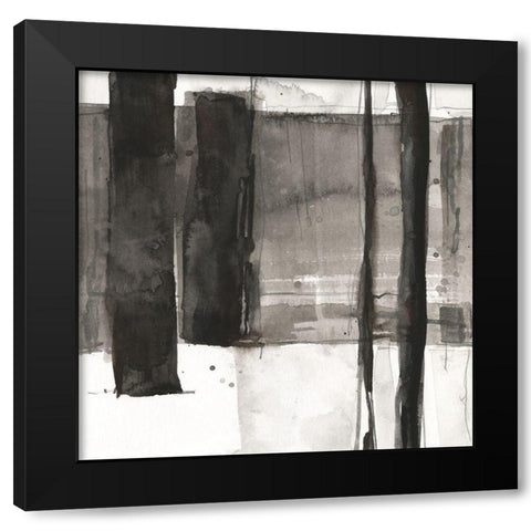 Double Row Piling II Black Modern Wood Framed Art Print with Double Matting by Dixon, Samuel