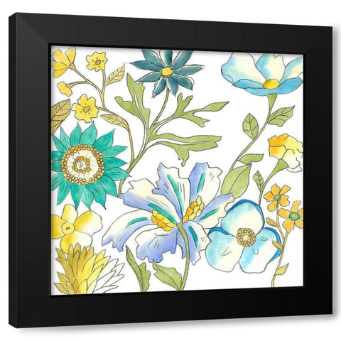 Bouquet Garden III Black Modern Wood Framed Art Print with Double Matting by Zarris, Chariklia