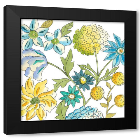 Bouquet Garden IV Black Modern Wood Framed Art Print with Double Matting by Zarris, Chariklia