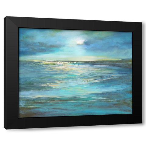 Moonlight Reef Black Modern Wood Framed Art Print with Double Matting by Finch, Sheila