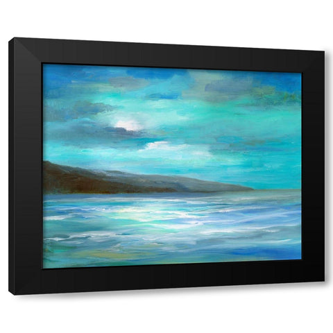 Moon Glow Black Modern Wood Framed Art Print by Finch, Sheila