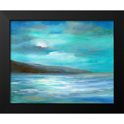 Moon Glow Black Modern Wood Framed Art Print by Finch, Sheila