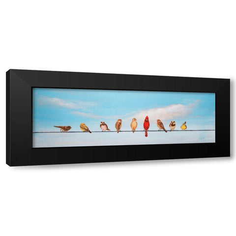 Sweet Birds on a Wire I Black Modern Wood Framed Art Print by Iafrate, Sandra